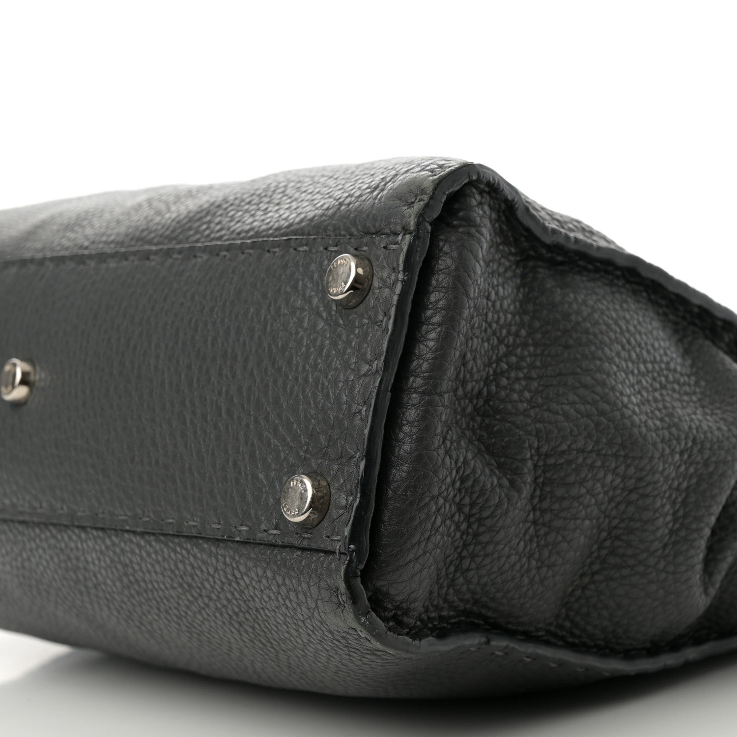 Fendi Cuoio Romano Selleria Bi-Color Medium Peekaboo Iconic Satchel Asfalto Latte 10 of 24