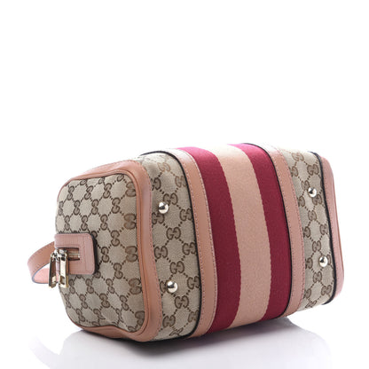 Gucci Monogram Vintage Web Small Boston Beige 5 of 10