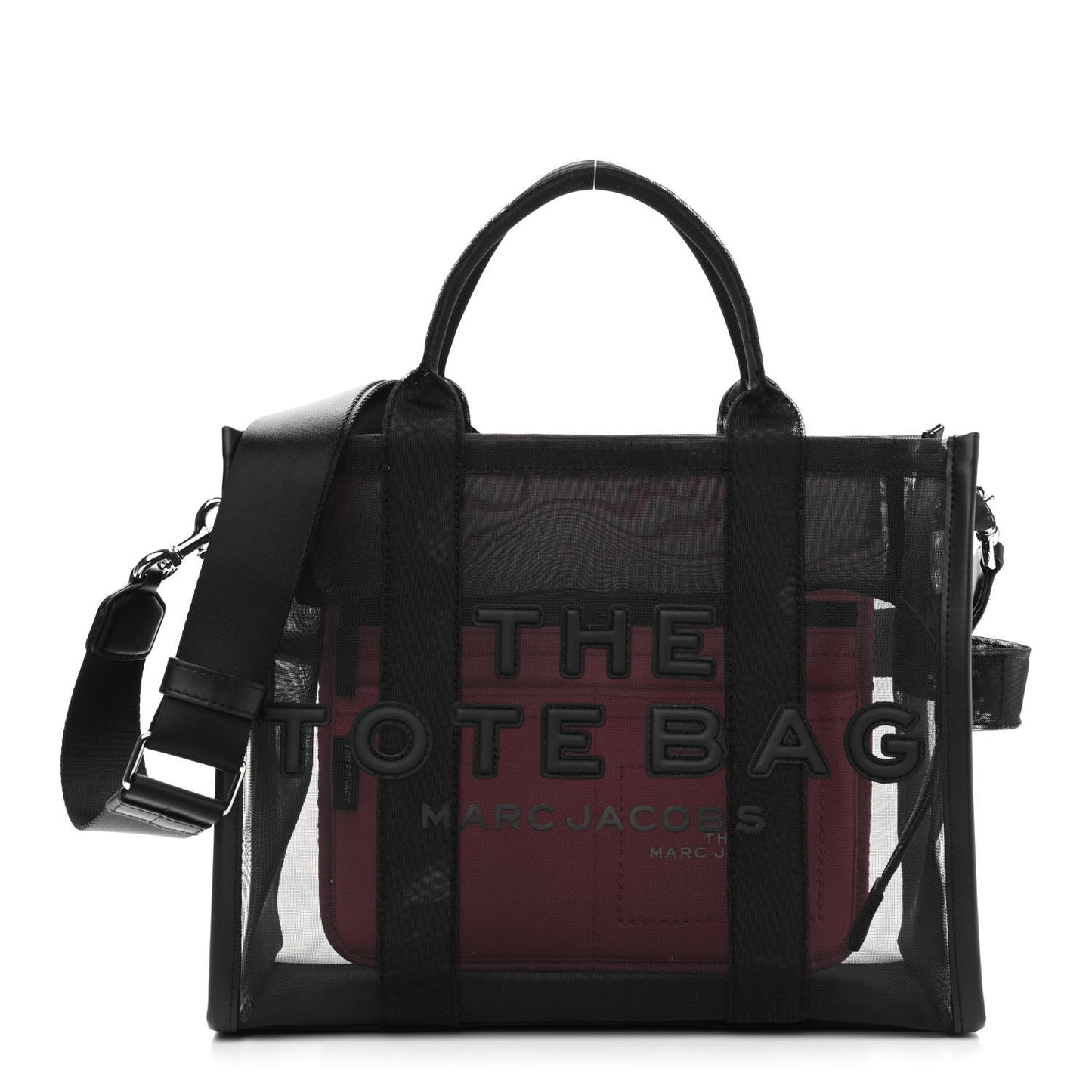 Nylon The Mesh Medium Tote Bag Black Pink