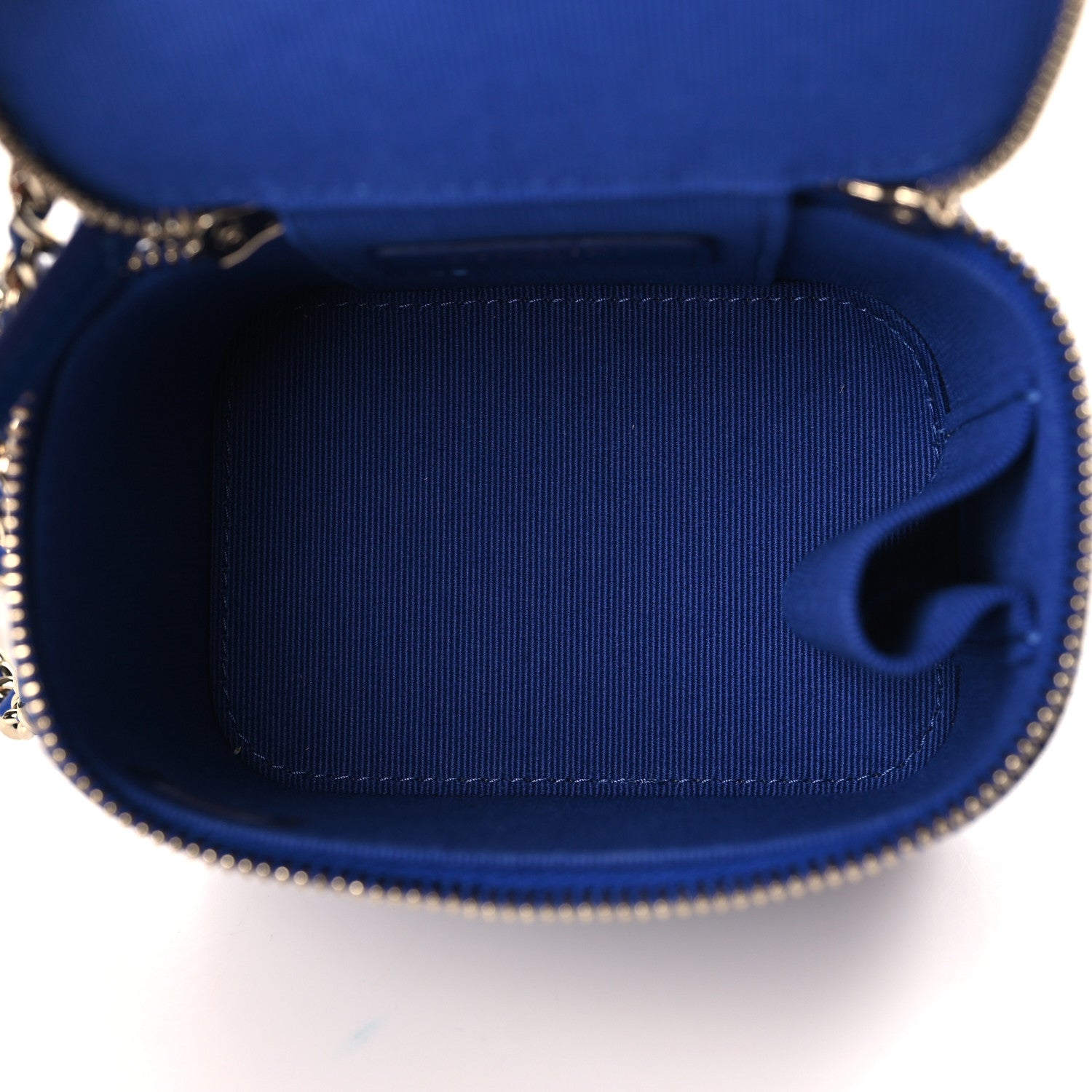 Chanel Lambskin Quilted Top Handle Mini Vanity Case With Chain Blue 6 of 10