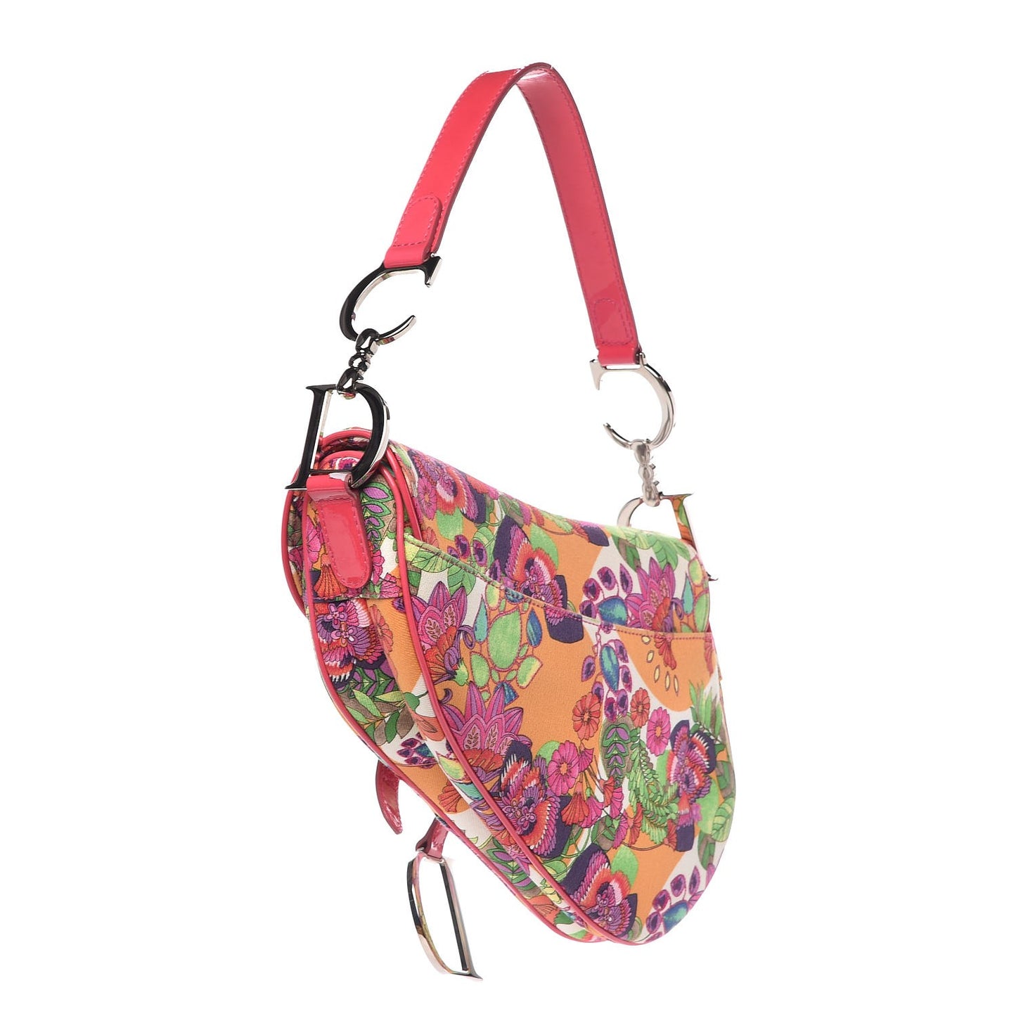 Canvas Floral Saddle Bag Multicolor
