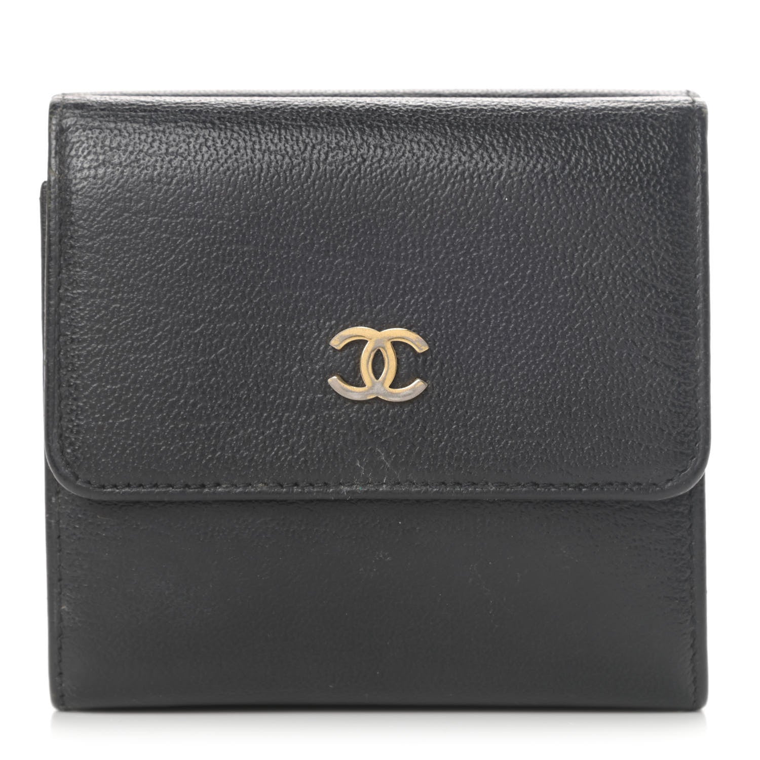 Chanel Goatskin Compact CC Flap Wallet Black 1 of 15