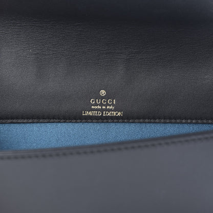 Gucci Velvet Matelasse Crystal Sequin Heart Embroidered GG Marmont Mini Bag Black 6 of 12