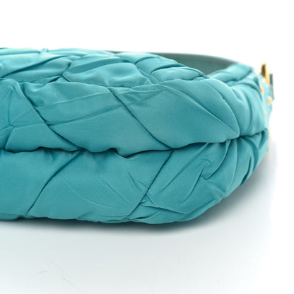 Prada Tessuto Nylon Chevron Quilted Shoulder Bag Turchese 8 of 10