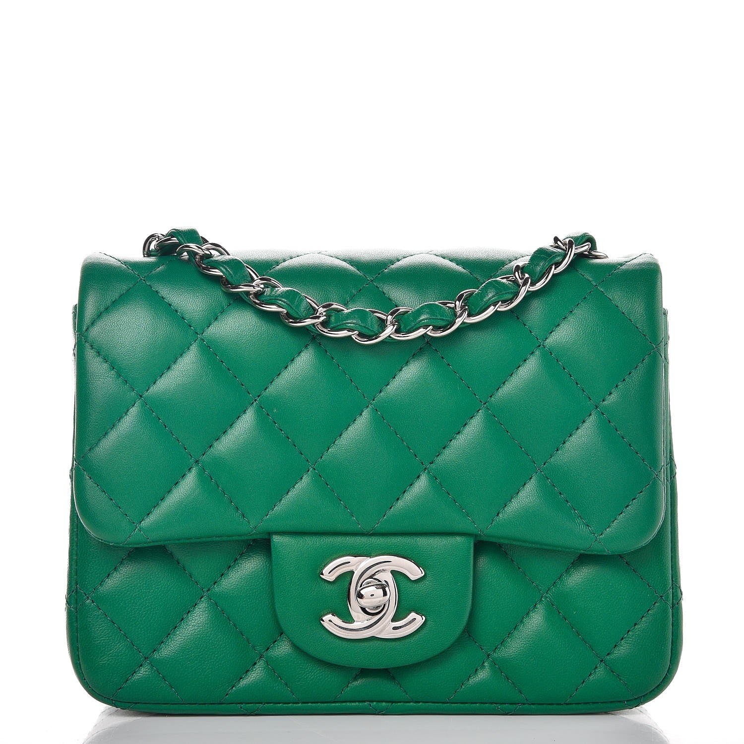Chanel Lambskin Quilted Mini Square Flap Green 1 of 8