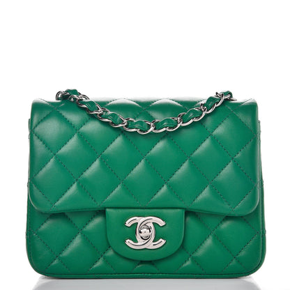 Chanel Lambskin Quilted Mini Square Flap Green 1 of 8