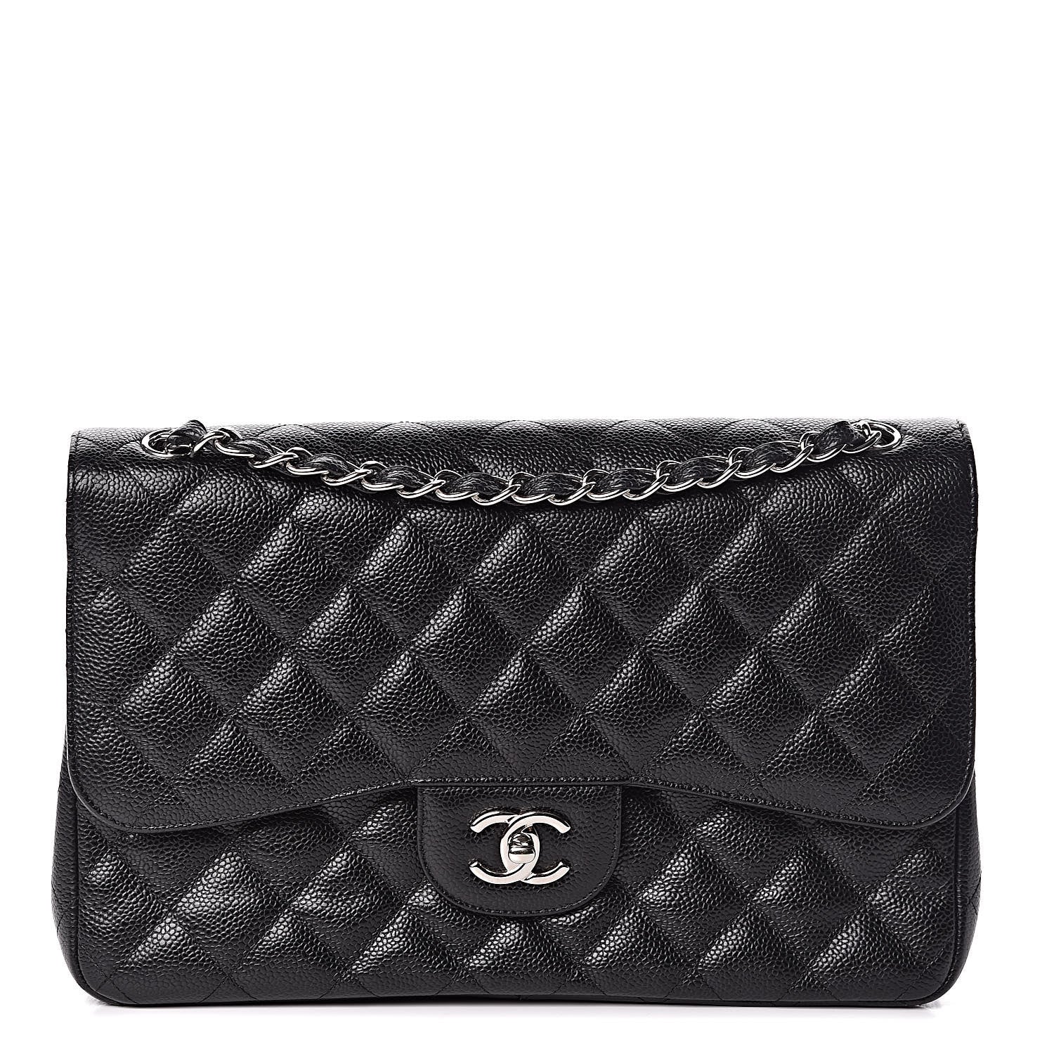 Chanel Caviar Quilted Jumbo Double Flap Black 1 of 12