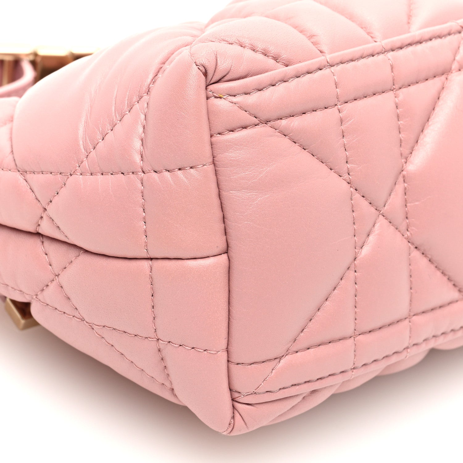 Christian Dior Calfskin Macrocannage Small Diortravel Nomad Pouch Old Rose 8 of 9