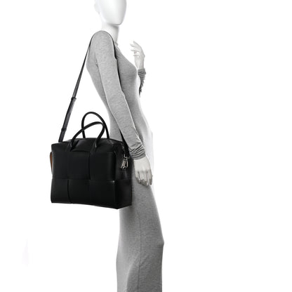 Bottega Veneta Calfskin Maxi Intrecciato Arco Briefcase Black 2 of 13
