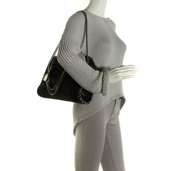 Stella McCartney Embellished Shaggy Deer Small Falabella Fold Over Tote Black 2 of 20