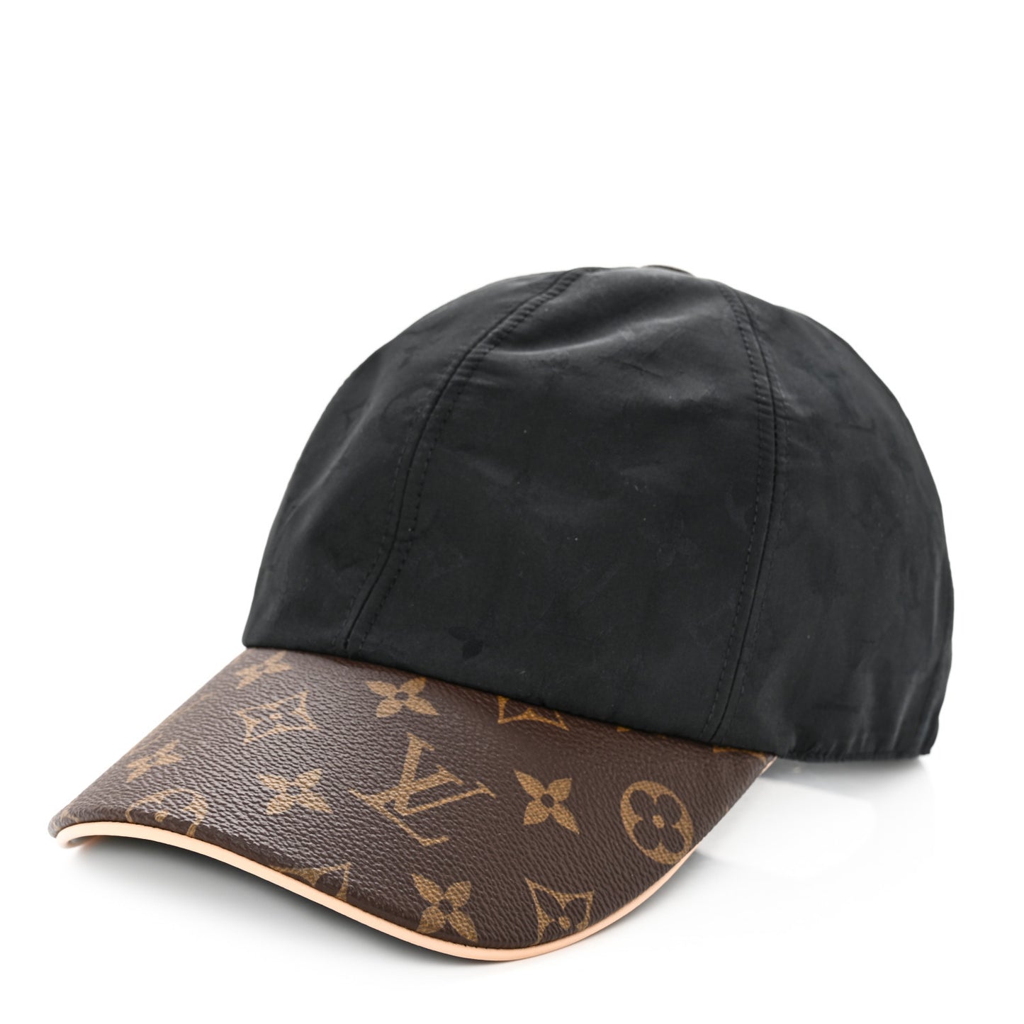 Polyester Silk Monogram LV Get Ready Cap M Black