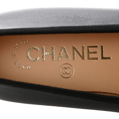 Chanel Lambskin Patent Cap Toe Ballerina Flats 36 Black 8 of 10