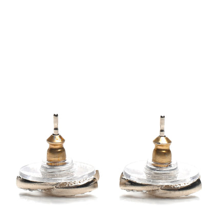 Chanel Crystal Mini Timeless CC Earrings Gold 3 of 5