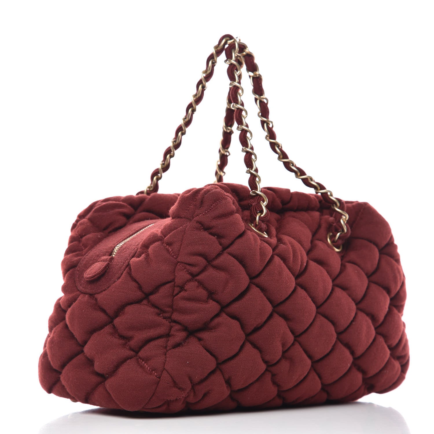 Chanel Jersey Bubble Quilt Bowler Bordeaux 3 of 10