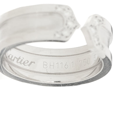 Cartier 18K White Gold Diamond 6.5mm Logo De Cartier Ring 52 6 6 of 7