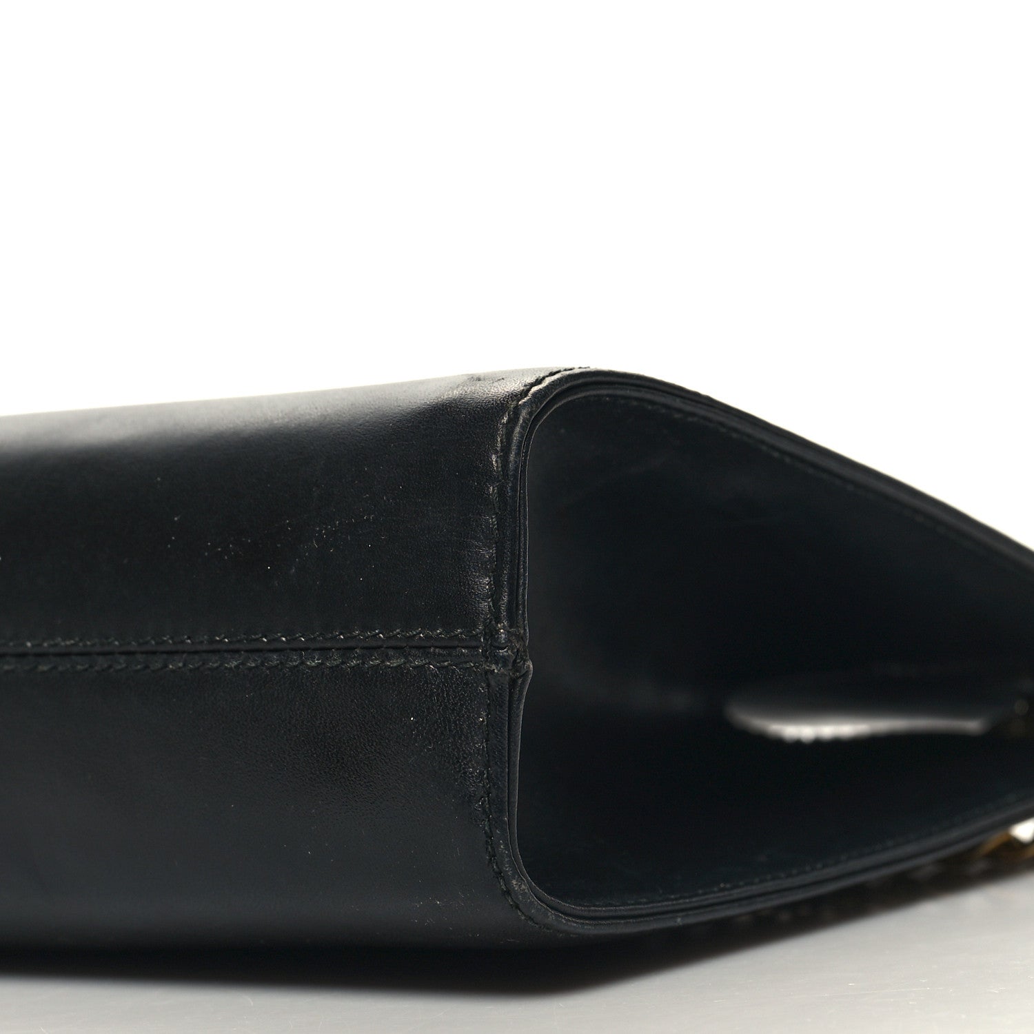 Salvatore Ferragamo Calfskin Diana Clutch Black 9 of 10