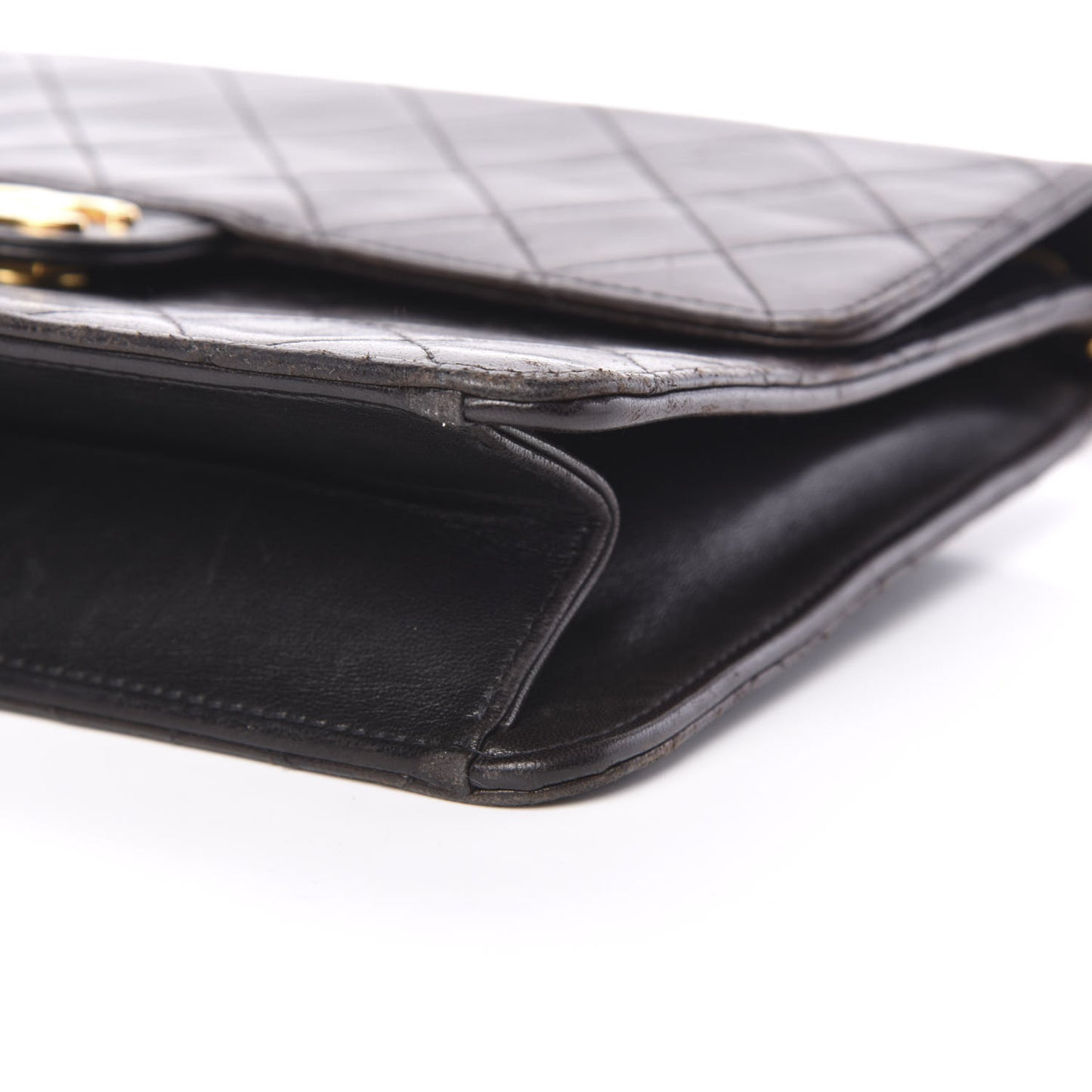 Lambskin Quilted Small Single Flap Black