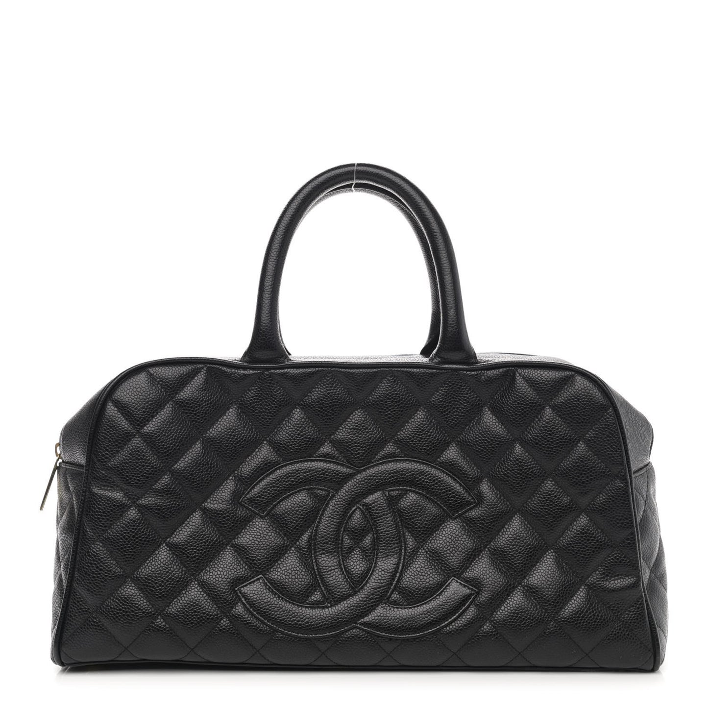 Caviar Quilted Large Bowler Black