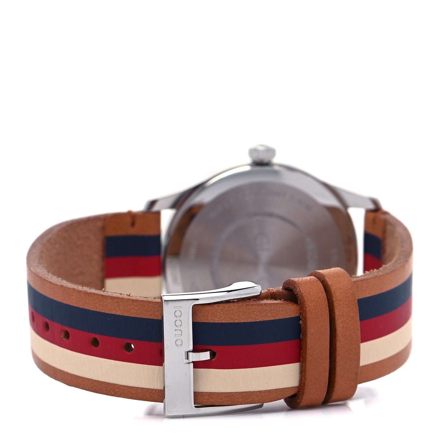 Stainless Steel Calfskin 38mm G-Timeless Stripe Web Quartz Watch Brown