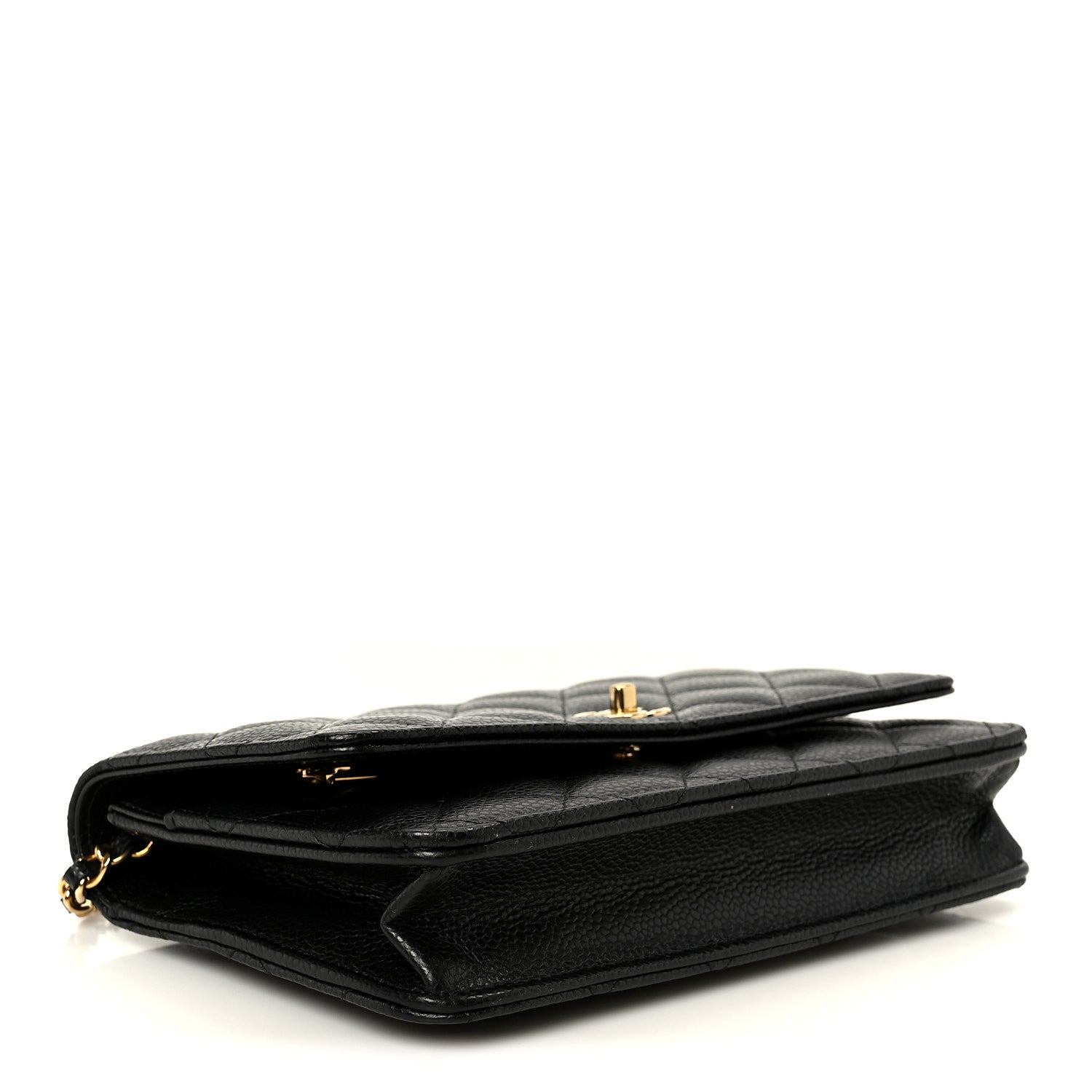 Chanel Caviar Quilted CC Turnlock Wallet On Chain WOC Black 4 of 12