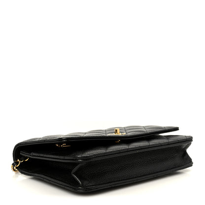 Chanel Caviar Quilted CC Turnlock Wallet On Chain WOC Black 4 of 12