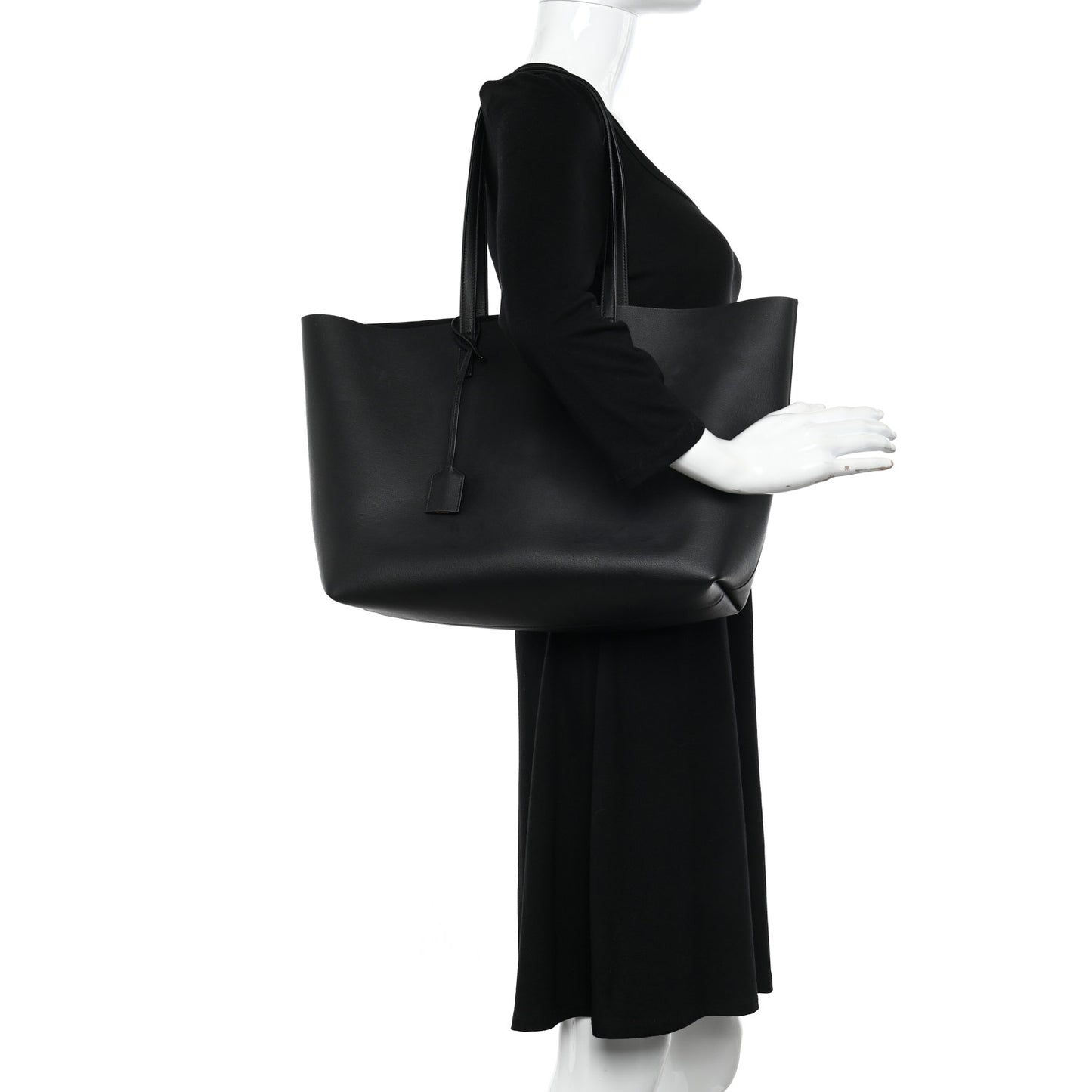 Calfskin Large Shopping Tote Black