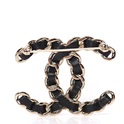 Chanel Lambskin Chain CC Brooch Black Gold 2 of 4