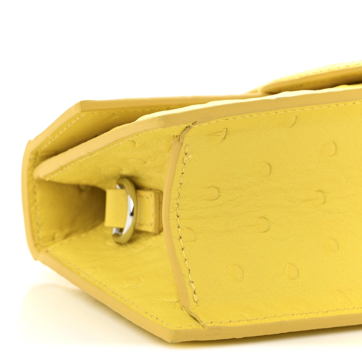 Jacquemus Calfskin Ostrich Embossed Le Bambino Yellow 8 of 9