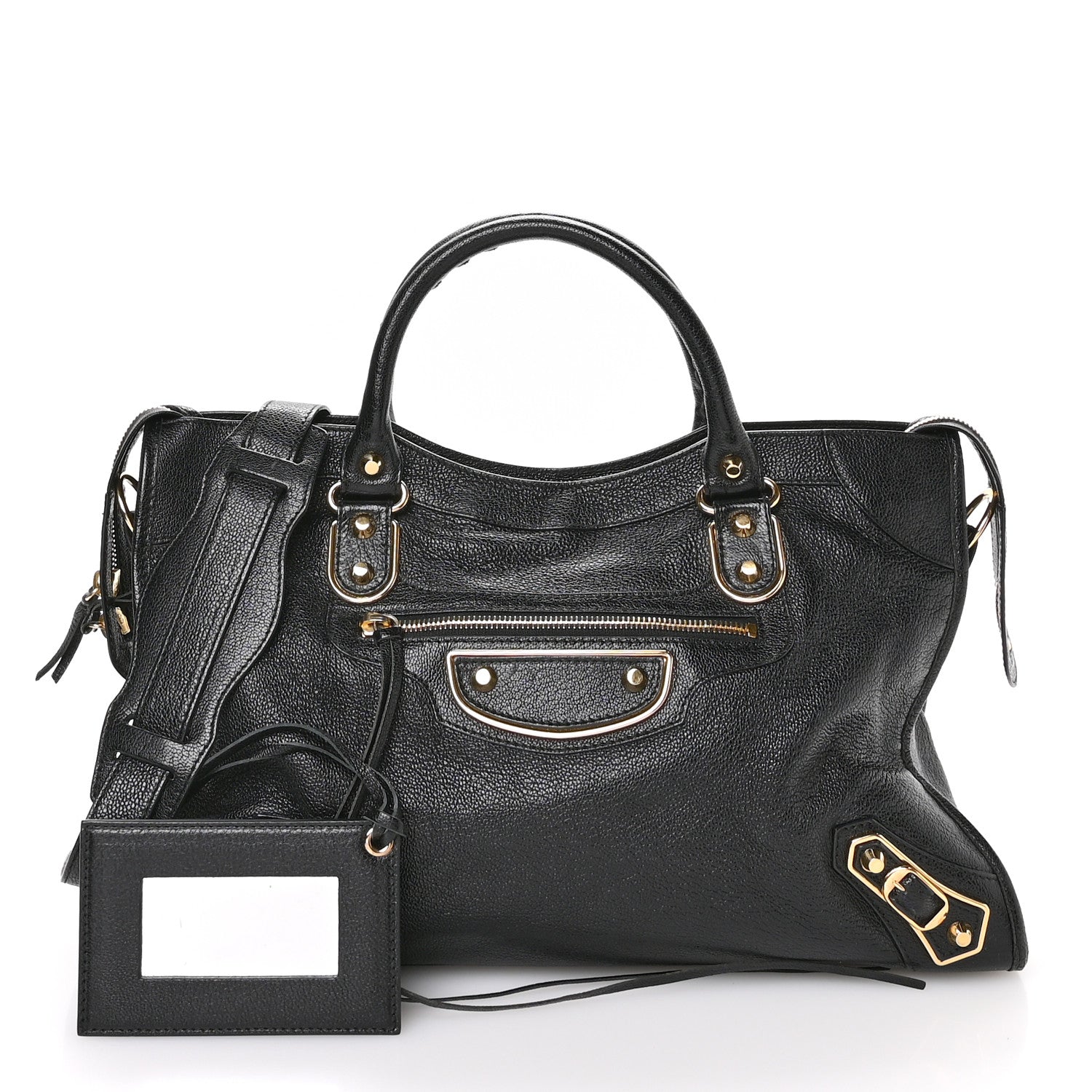 Balenciaga Chevre Gold Metallic Edge Hardware City Black 3 of 11