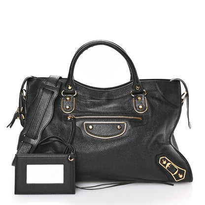 Balenciaga Chevre Gold Metallic Edge Hardware City Black 3 of 11