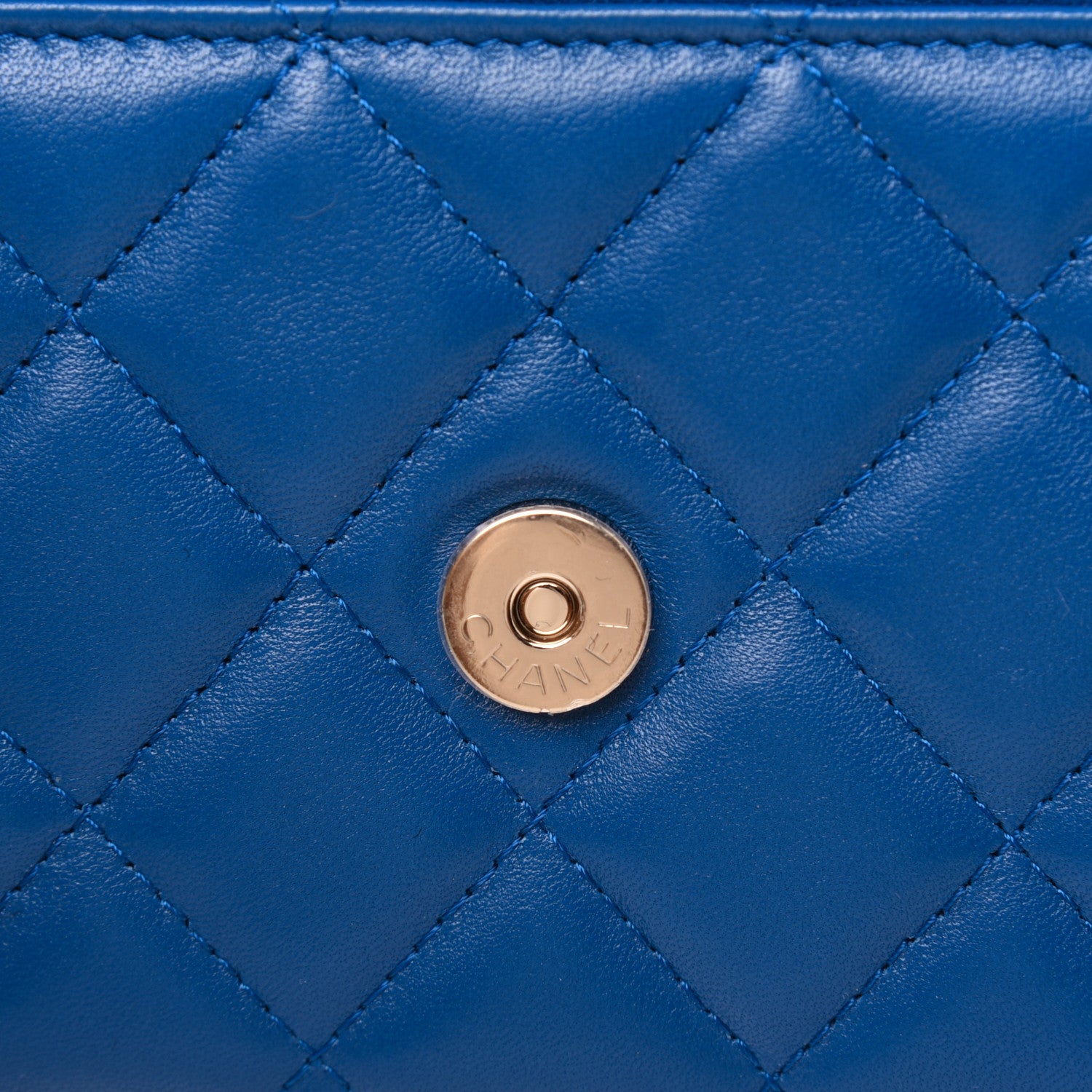 Chanel Lambskin Quilted Wallet On Chain WOC Dark Blue Pink 13 of 16
