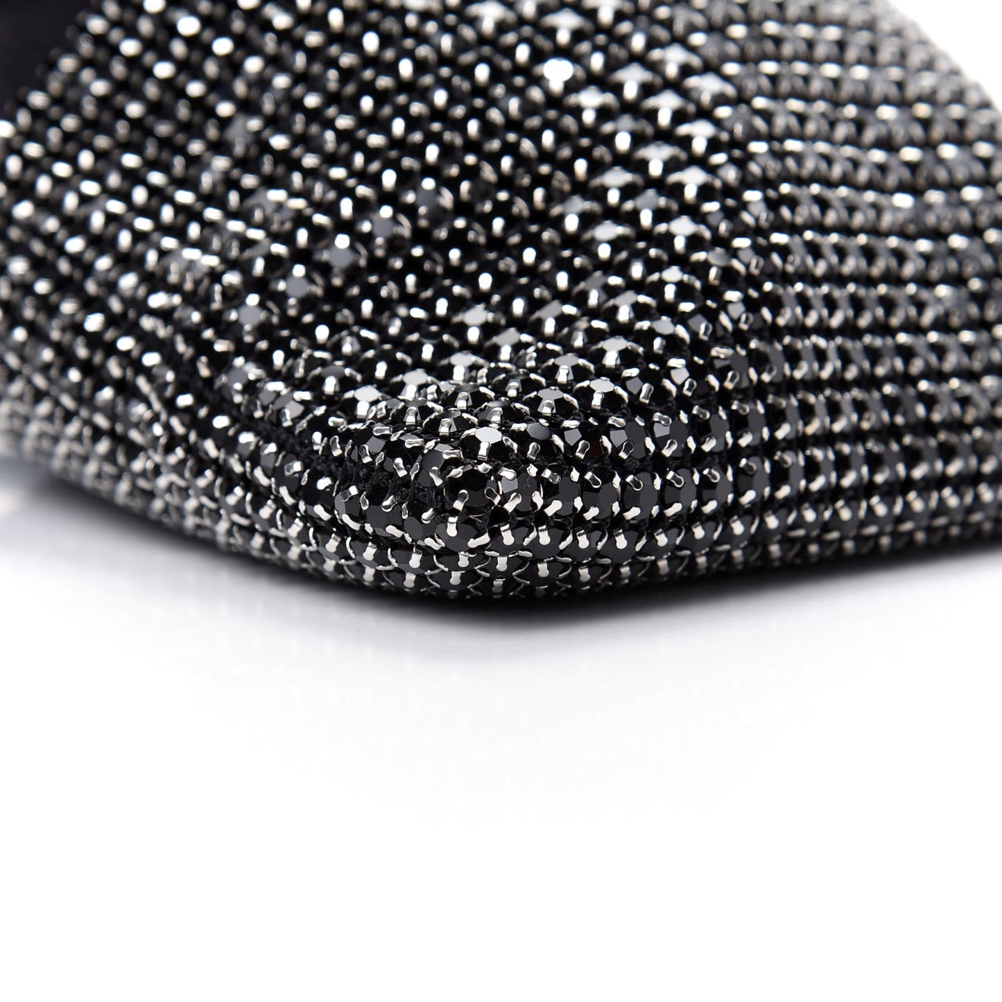 Lambskin Crystal Rhinestone Ryan Mini Drawstring Bag Black