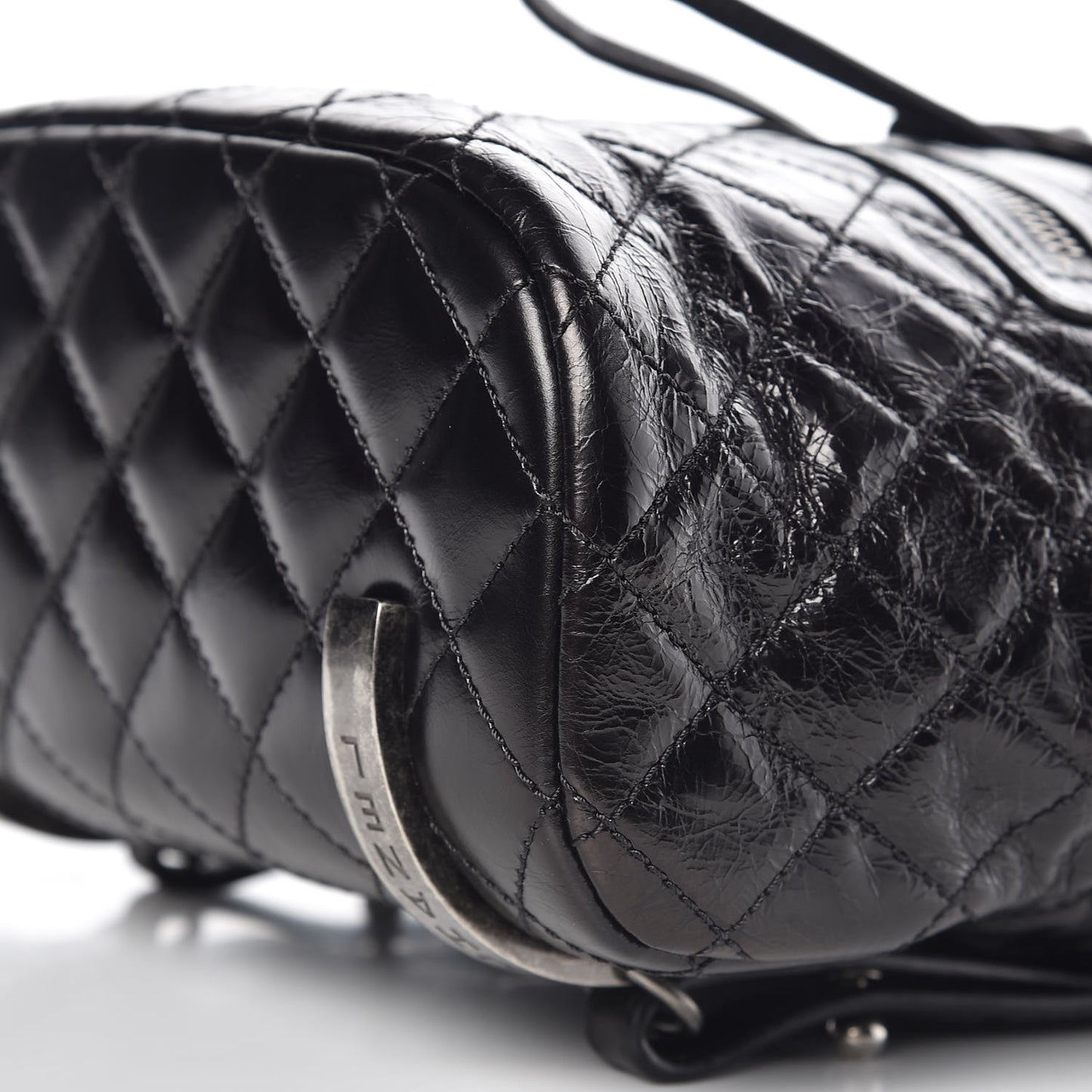 Glazed Calfskin Quilted Small Salzburg Mountain Backpack Black