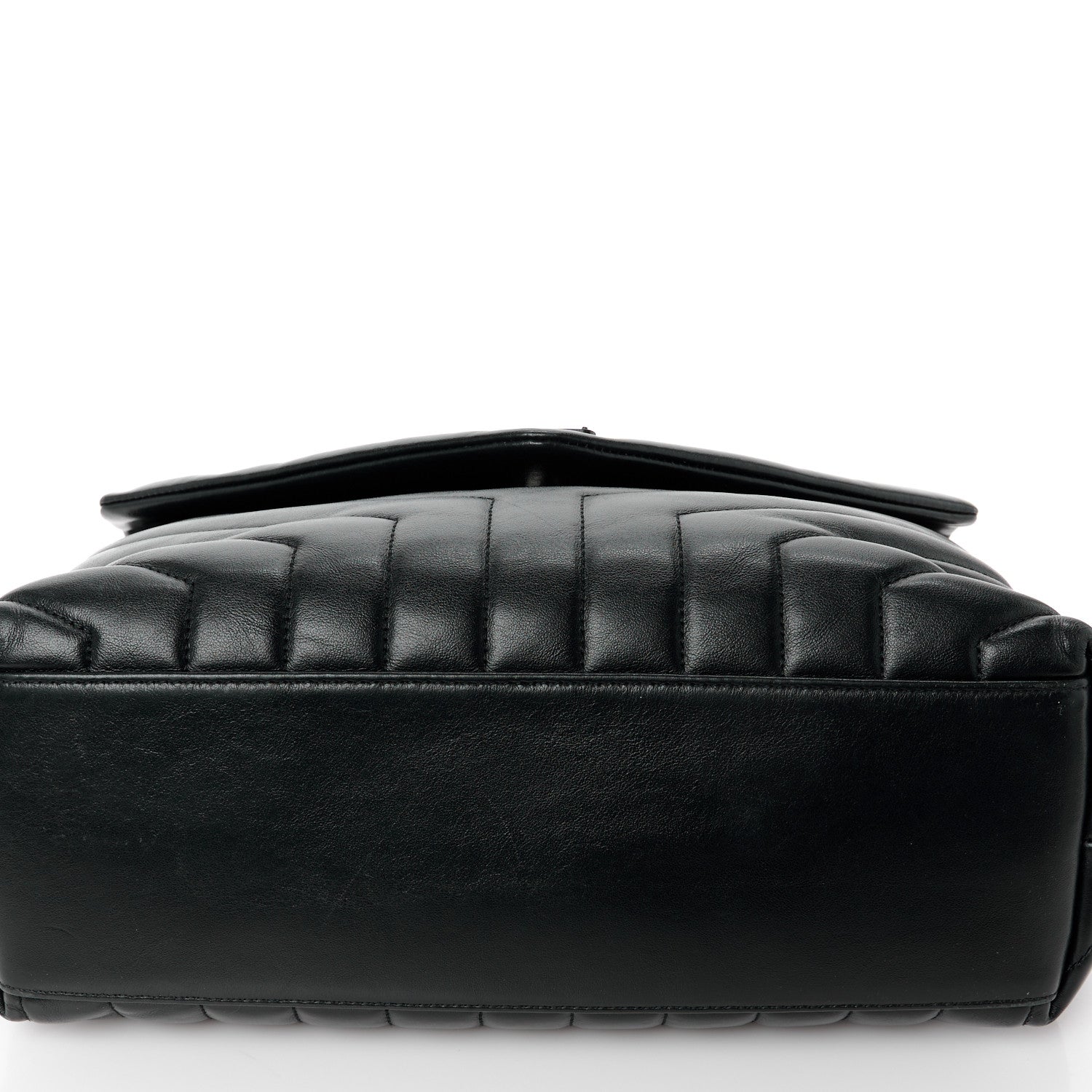 Saint Laurent SAINT LAURENT Calfskin Y Quilted Monogram Monochrome Medium Loulou Chain Satchel Black 12 of 14