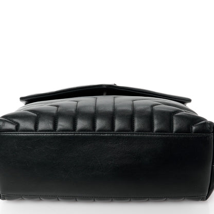 Saint Laurent SAINT LAURENT Calfskin Y Quilted Monogram Monochrome Medium Loulou Chain Satchel Black 12 of 14