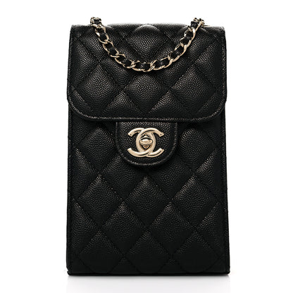 Chanel Caviar Quilted Classic Phone Holder Black 1 of 14