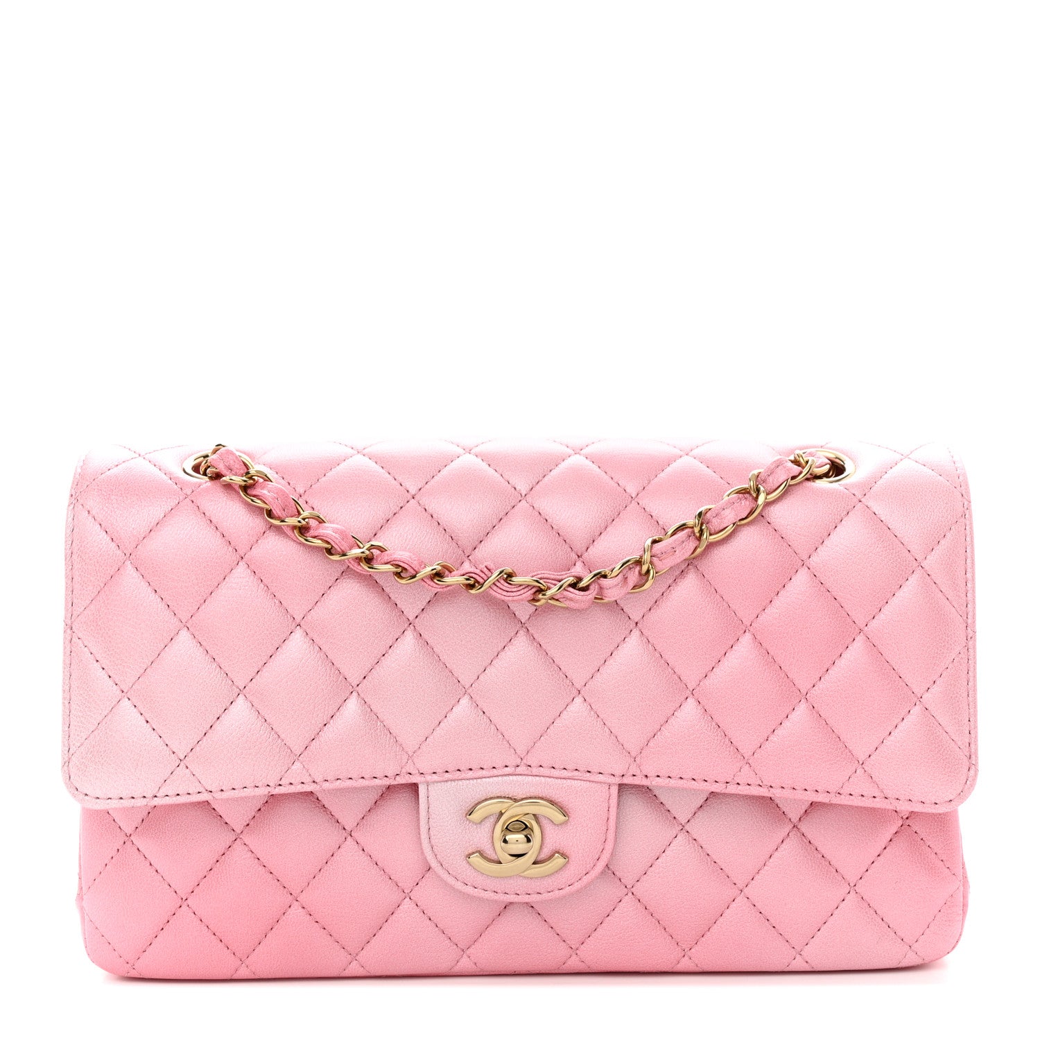Chanel Cloudy Pearly Goatskin Quilted Medium Double Flap Pink 1 of 11