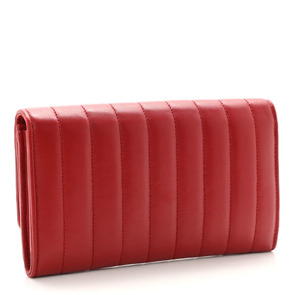 Saint Laurent Lambskin Matelasse Monogram Large Vicky Continental Wallet Rouge Eros 3 of 7