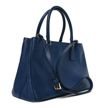 Prada Saffiano Lux Medium Tote Bluette 3 of 9