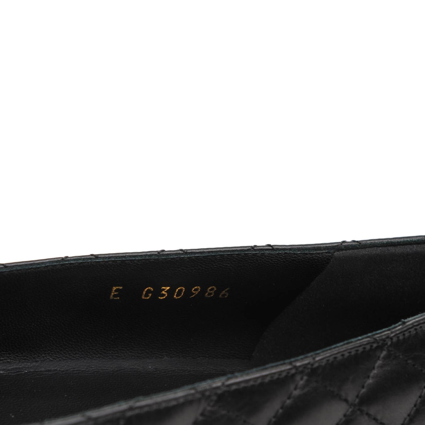 Calfskin Quilted Cap Toe Ballerina Flats 39 Black