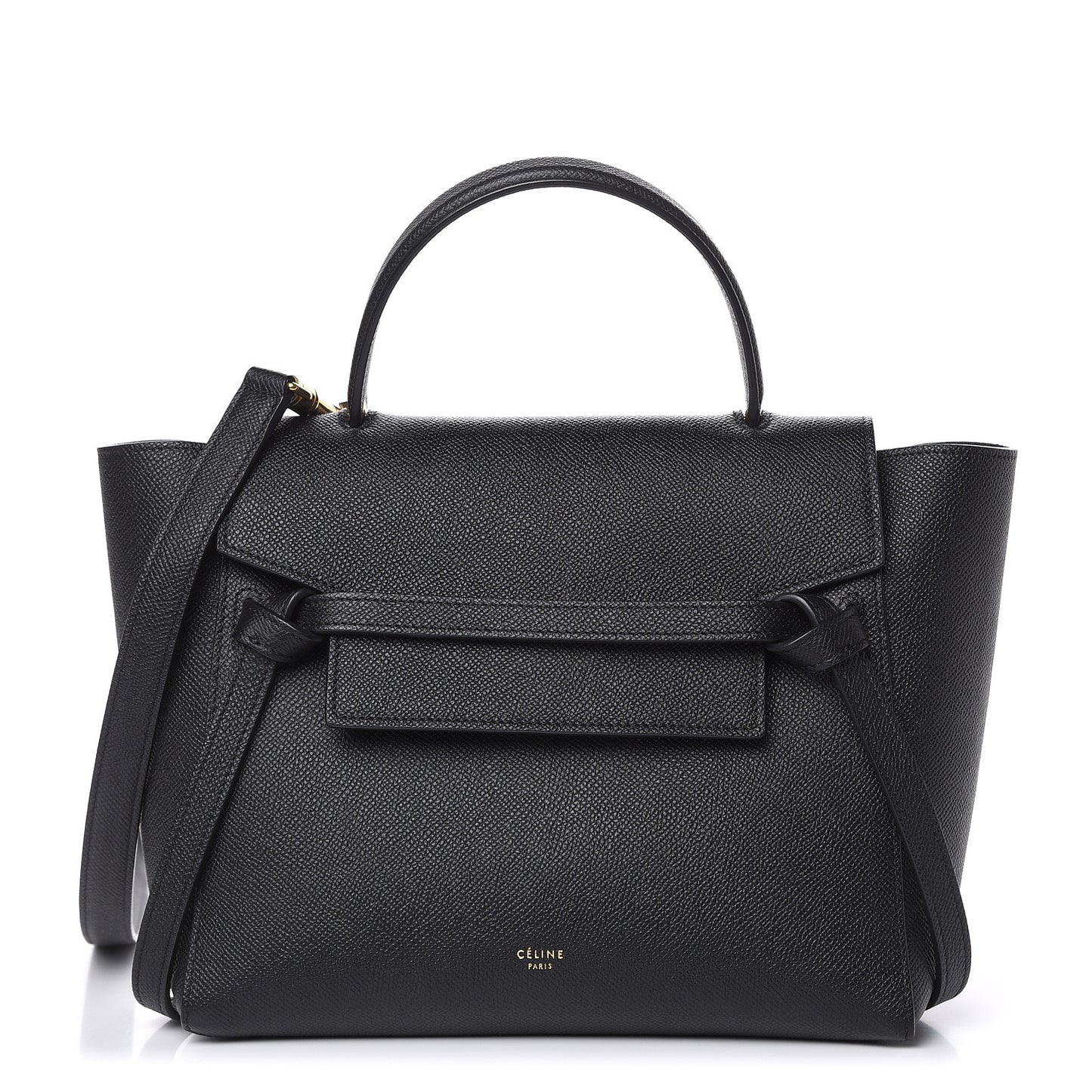 Grained Calfskin Micro Belt Bag Black