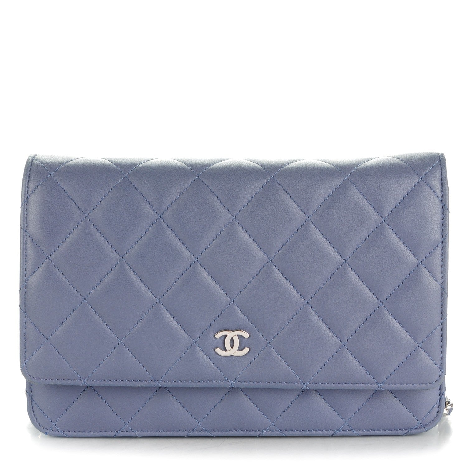 Chanel Lambskin Quilted Wallet On Chain WOC Purple 1 of 8