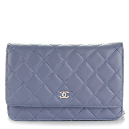 Chanel Lambskin Quilted Wallet On Chain WOC Purple 1 of 8
