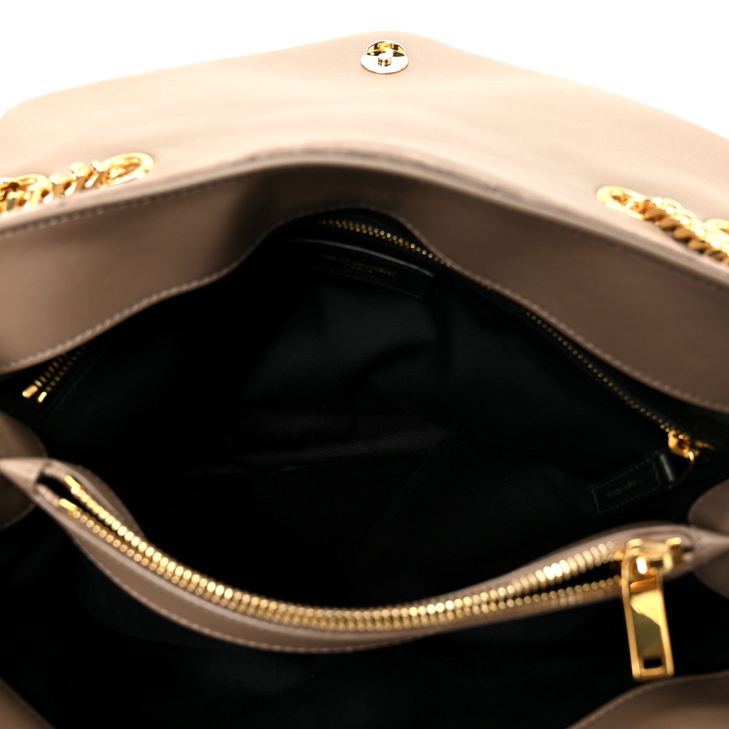 Saint Laurent Suede Y Quilted Monogram Medium Loulou Chain Satchel Taupe 6 of 12