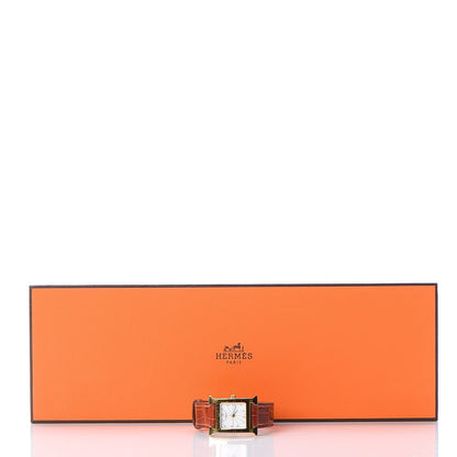 Hermes Stainless Steel Alligator 21mm Heure H Hour Quartz Watch Orange 9 of 9