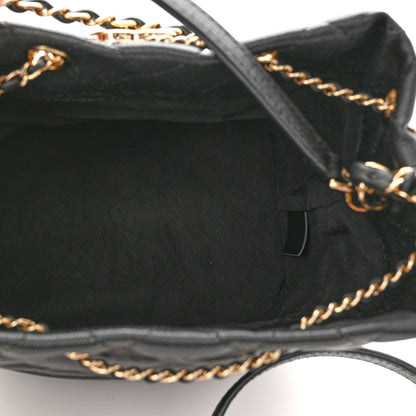 Chanel Caviar Quilted Rolled Up Bucket Drawstring Bag Black 4 of 10