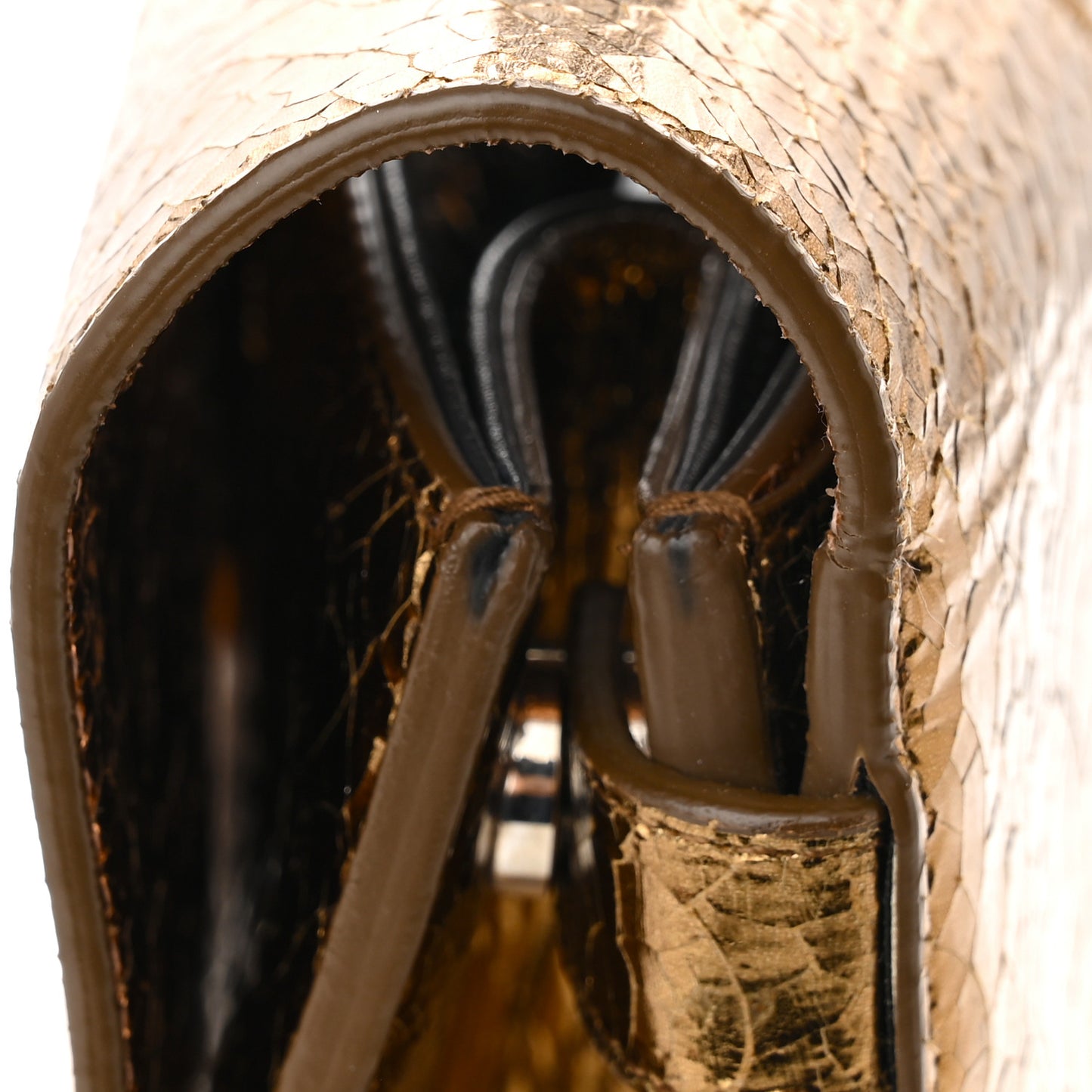 Metallic Calfskin Medium Diorever Flap Bronze