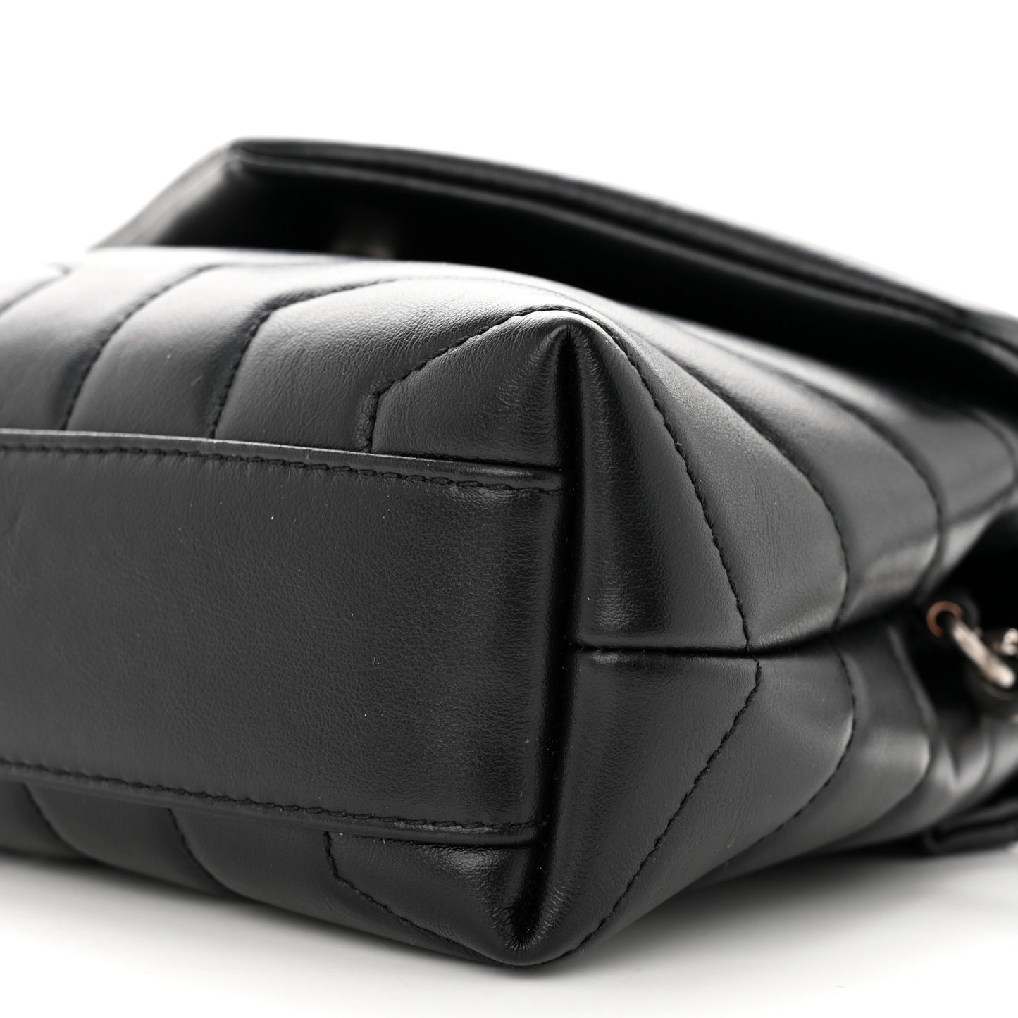 Calfskin Y Quilted Monogram Toy Loulou Crossbody Bag Black