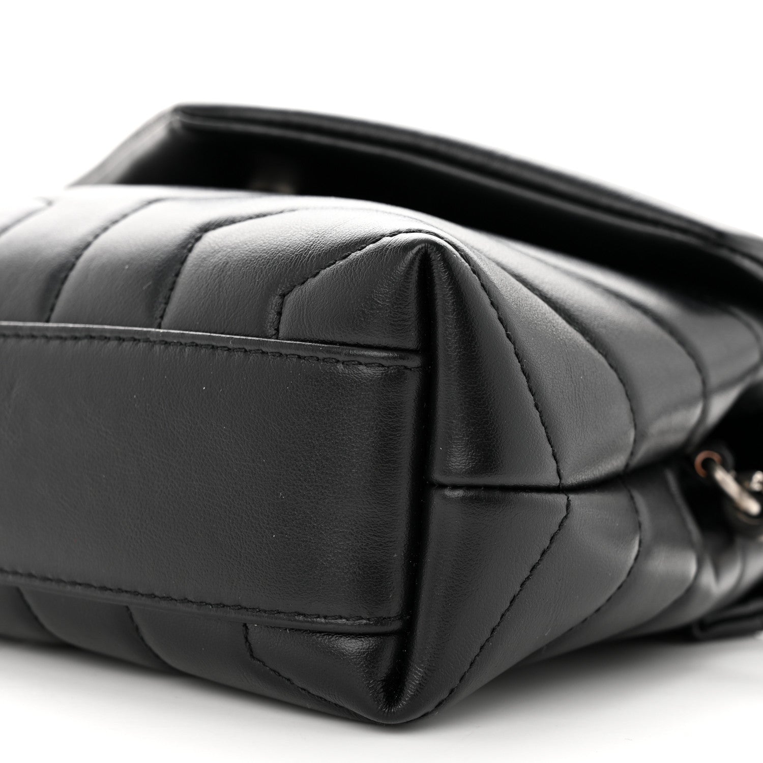 Saint Laurent Calfskin Y Quilted Monogram Toy Loulou Crossbody Bag Black 10 of 13