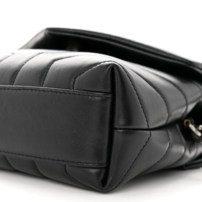 Saint Laurent Calfskin Y Quilted Monogram Toy Loulou Crossbody Bag Black 10 of 13